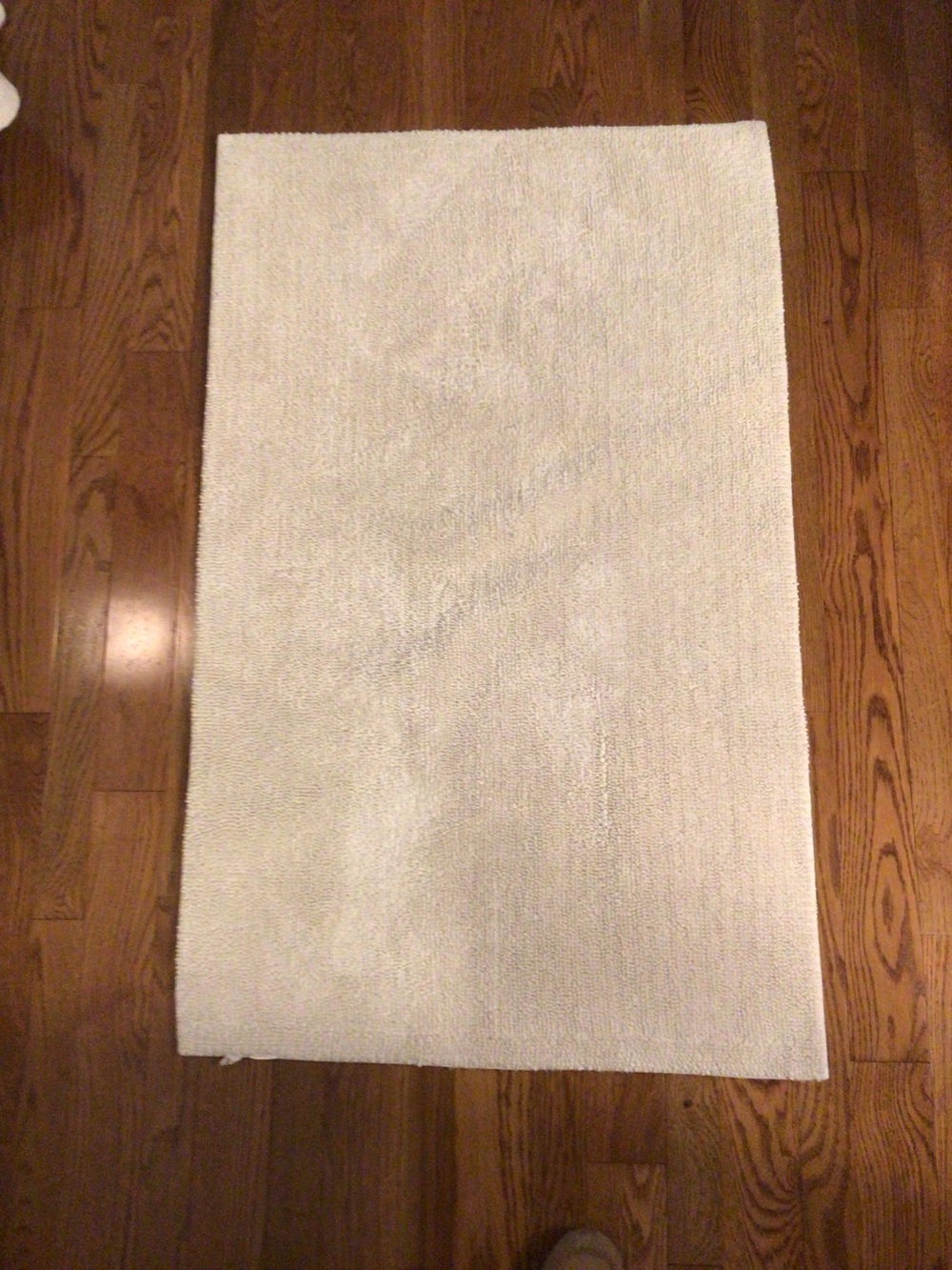 Pottery Barn Ivory 100% Organic Cotton Bath Mat 27” X 45”.